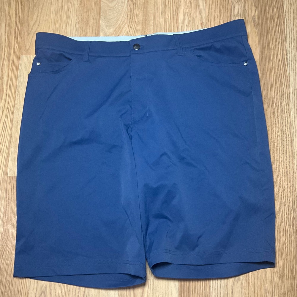Adidas Mens Blue Performance Golf Shorts Size 40 Five Pocket Stretch Activewear